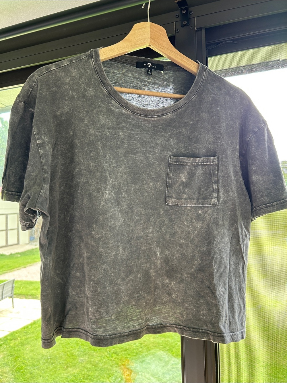 7 For All Mankind Washed Gray Crewneck Tee